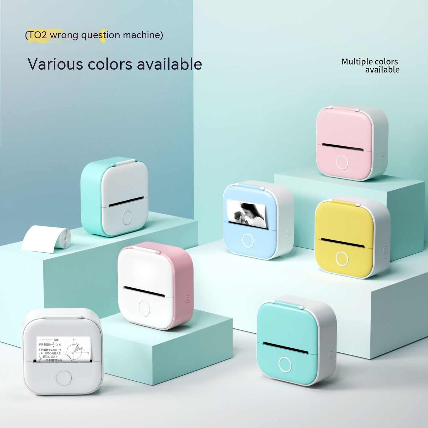 PrintBunny™ Mini Printer Set – 1 Printer + 4 Sticky Paper Rolls