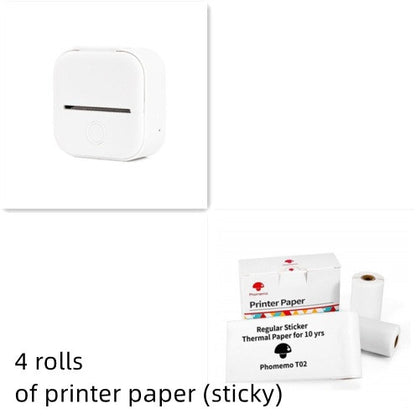 PrintBunny™ Mini Printer Set – 1 Printer + 4 Sticky Paper Rolls